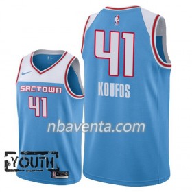 Camiseta Niños Sacramento Kings Kosta Koufos 41 2018-19 Nike City Edition Azul Swingman